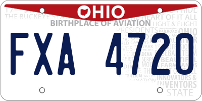 OH license plate FXA4720