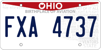 OH license plate FXA4737