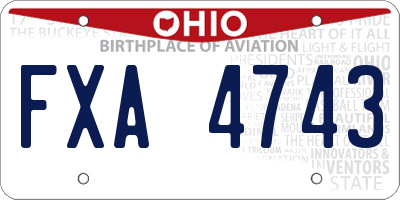 OH license plate FXA4743