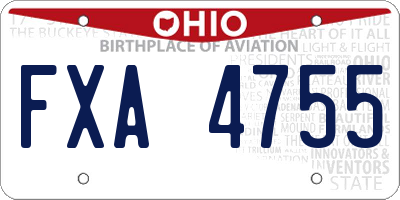 OH license plate FXA4755