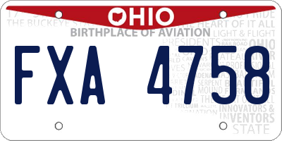 OH license plate FXA4758