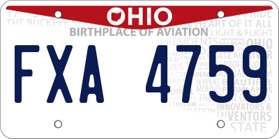 OH license plate FXA4759