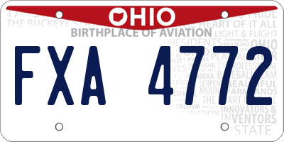 OH license plate FXA4772