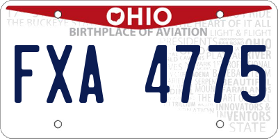 OH license plate FXA4775