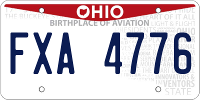 OH license plate FXA4776