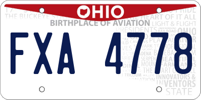 OH license plate FXA4778