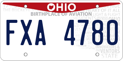 OH license plate FXA4780