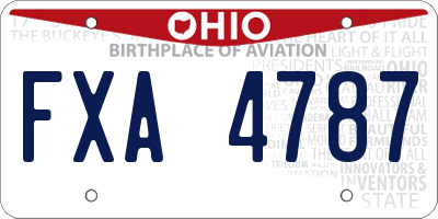 OH license plate FXA4787