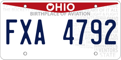 OH license plate FXA4792