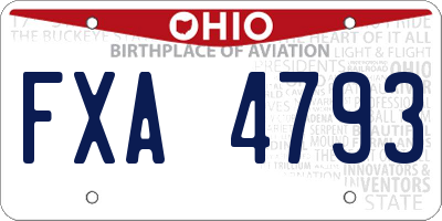 OH license plate FXA4793