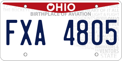 OH license plate FXA4805