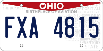 OH license plate FXA4815