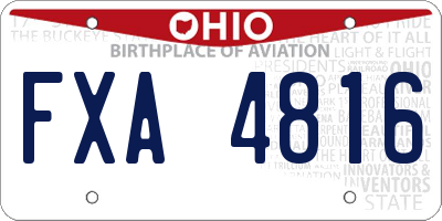 OH license plate FXA4816