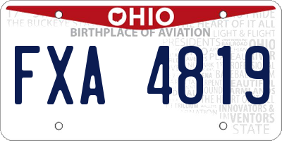 OH license plate FXA4819