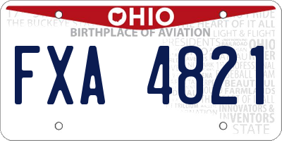 OH license plate FXA4821