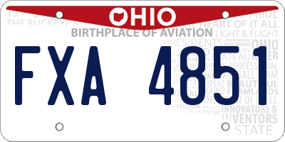 OH license plate FXA4851
