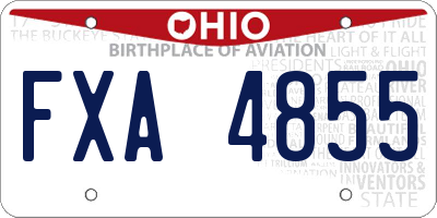 OH license plate FXA4855