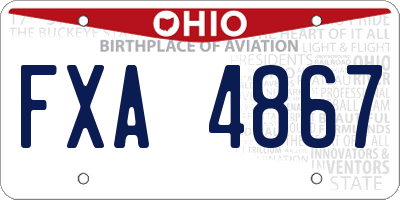 OH license plate FXA4867