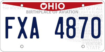 OH license plate FXA4870