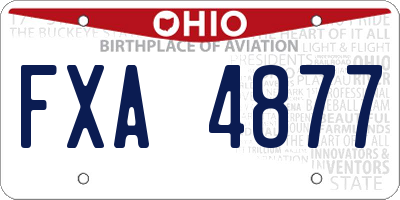 OH license plate FXA4877