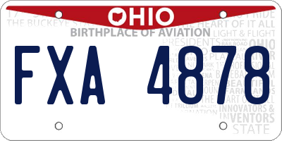 OH license plate FXA4878