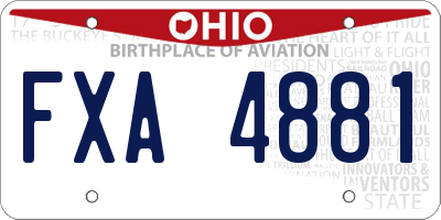 OH license plate FXA4881