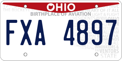 OH license plate FXA4897