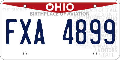 OH license plate FXA4899