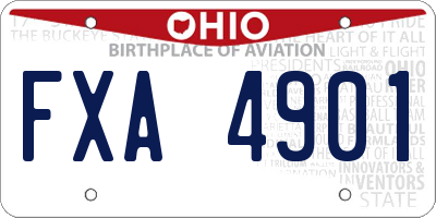 OH license plate FXA4901