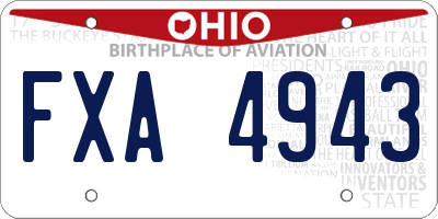 OH license plate FXA4943