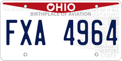 OH license plate FXA4964