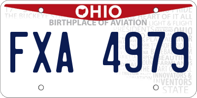 OH license plate FXA4979