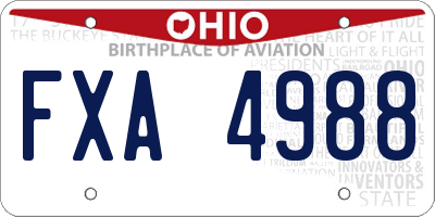 OH license plate FXA4988