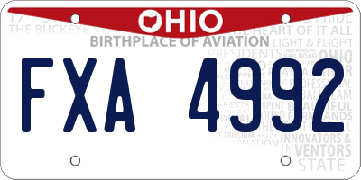 OH license plate FXA4992