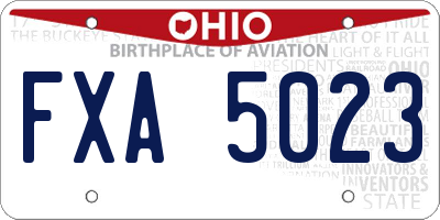 OH license plate FXA5023