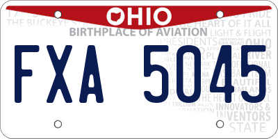 OH license plate FXA5045