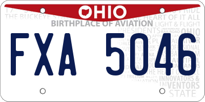 OH license plate FXA5046