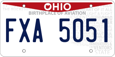 OH license plate FXA5051