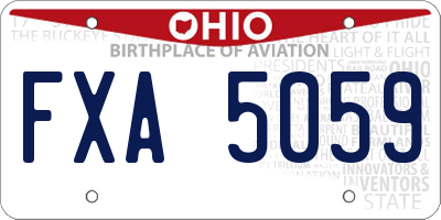 OH license plate FXA5059