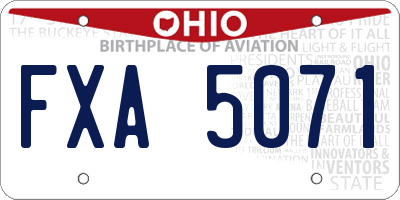 OH license plate FXA5071