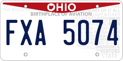 OH license plate FXA5074