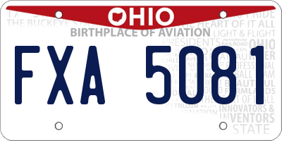 OH license plate FXA5081