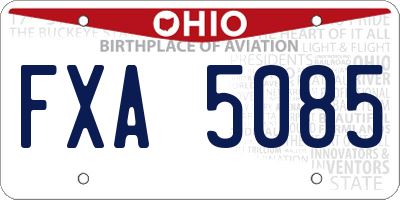 OH license plate FXA5085