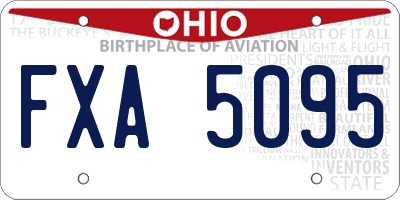 OH license plate FXA5095