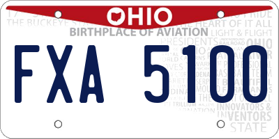 OH license plate FXA5100