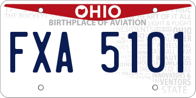 OH license plate FXA5101