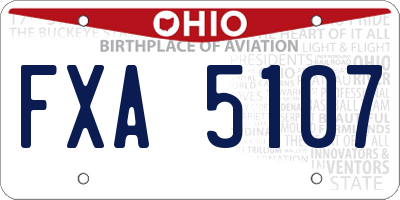 OH license plate FXA5107