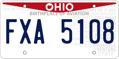 OH license plate FXA5108