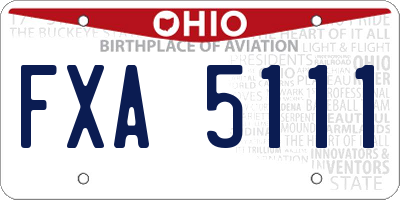 OH license plate FXA5111