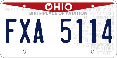 OH license plate FXA5114